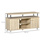 Modern TV Mobile with 2 shelves, Passacavi holes and 2 cabinets in MDF 105x40x55cm - oak - Borgè