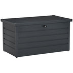 Garden Storage Bench with Key, Modern Steel Chest, Grey, 120x62x62cm - Borge' Group Limited