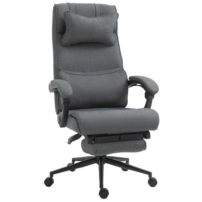 Ergonomic office chair with adjustable height with armrests and footrests, 66x70x115-123 cm, Grey - Borgè