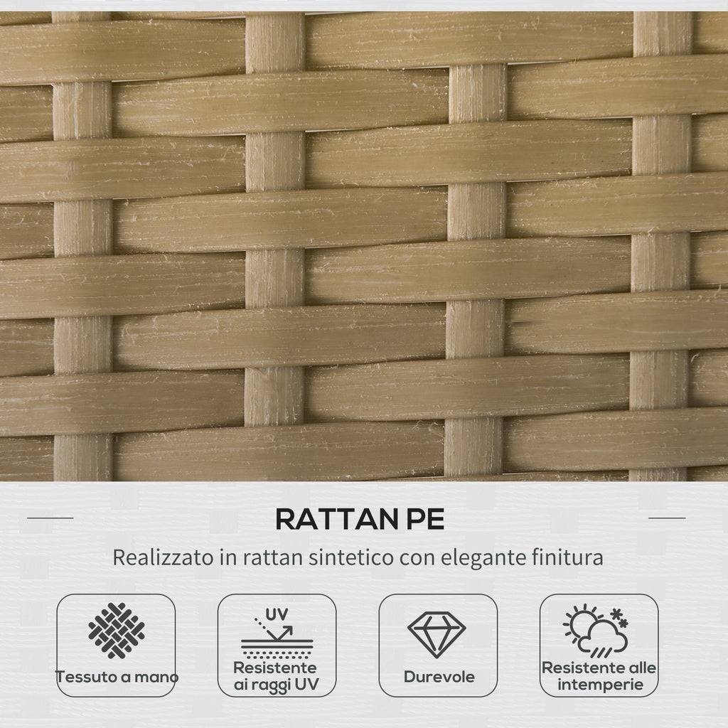 SUMMERLOVIN' | Boho Chic Rattan Garden Set with Corner Sofa and Coffee Table, Beige and Coffee - Borge' Group Limited