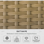 SUMMERLOVIN' | Boho Chic Rattan Garden Set with Corner Sofa and Coffee Table, Beige and Coffee - Borge' Group Limited