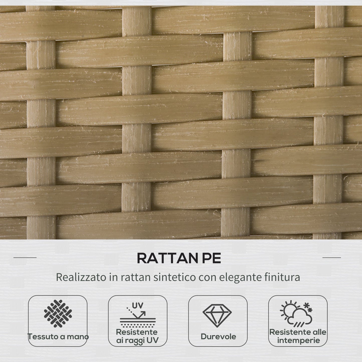 SUMMERLOVIN' | Rattan Beige Garden Table and L-Shaped Sofa - Borgè