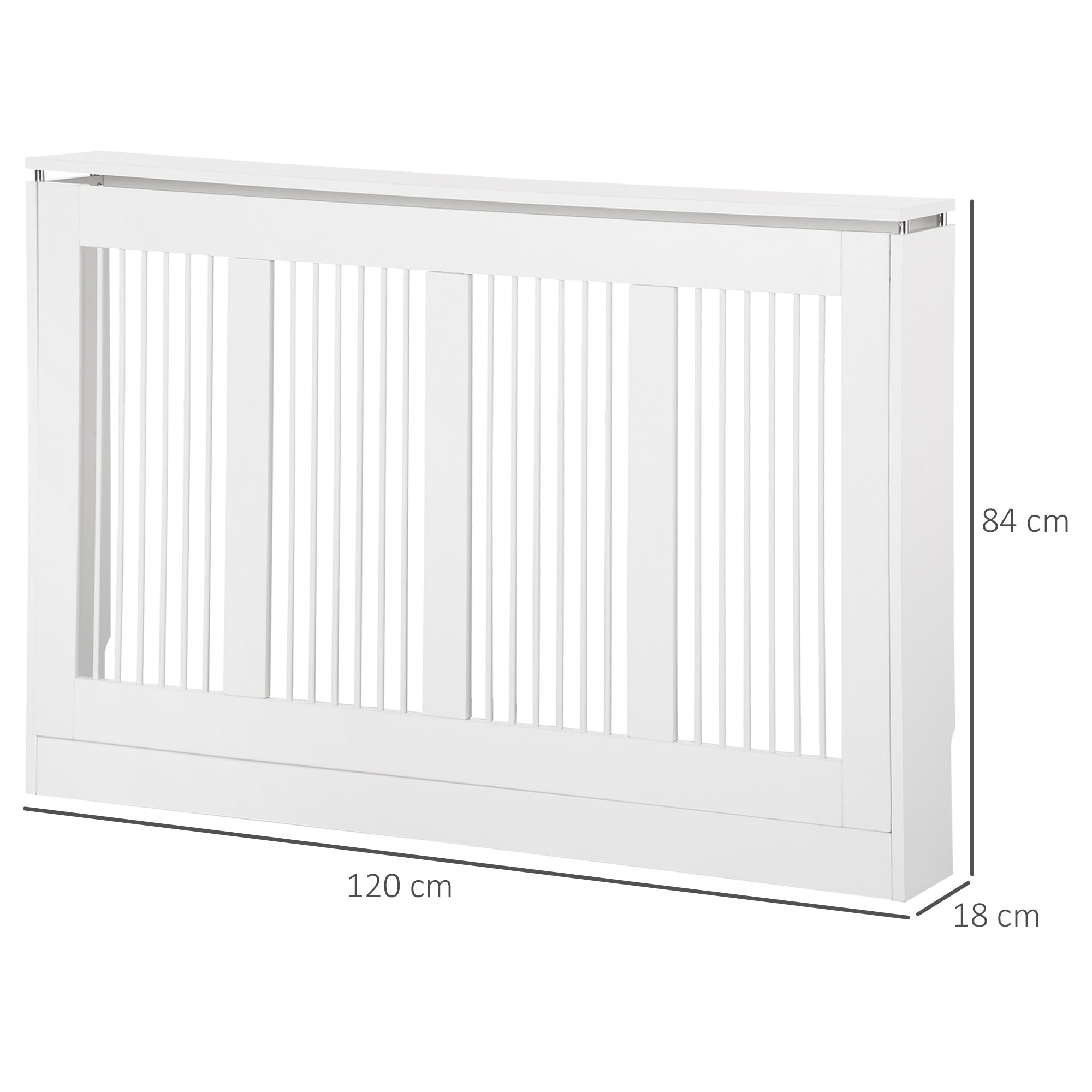 cover -levy with modern and elegant slab for the house, in mdf and steel, 120x18x84cm, white - Borgè
