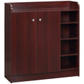 Modern Scarp Closer and wooden saving for 12 pairs with 4 open shelves, 83x30x90 cm, coffee color - Borgè