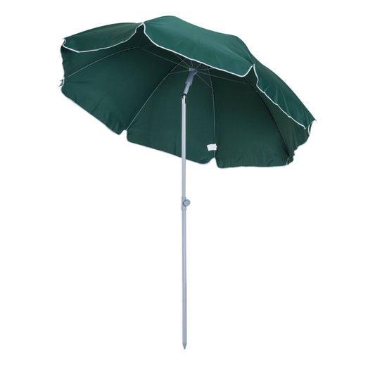 Outsunny garden umbrellas, portable terrace φ220cm with inclinable roof in dark green polyester - Borgè