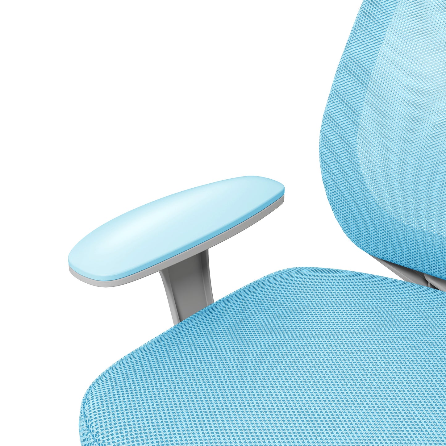 Ergonomic office chair and reclining at adjustable height with 5 wheels, 55x48x82.5-94.5 cm, light blue - Borgè