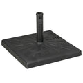19kg 51x51x32cm Resin and Steel Umbrella Base for Ø32mm, Ø38mm and Ø48mm Poles, Black - Borge' Group Limited