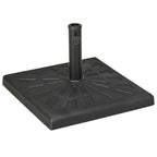19kg 51x51x32cm Resin and Steel Umbrella Base for Ø32mm, Ø38mm and Ø48mm Poles, Black - Borge' Group Limited