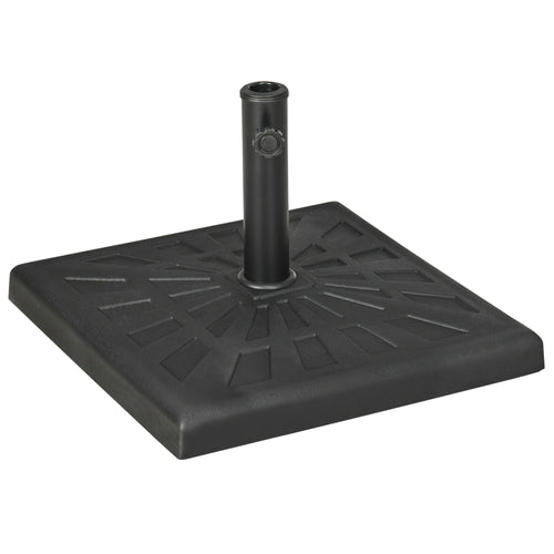 19kg 51x51x32cm Resin and Steel Umbrella Base for Ø32mm, Ø38mm and Ø48mm Poles, Black - Borge' Group Limited