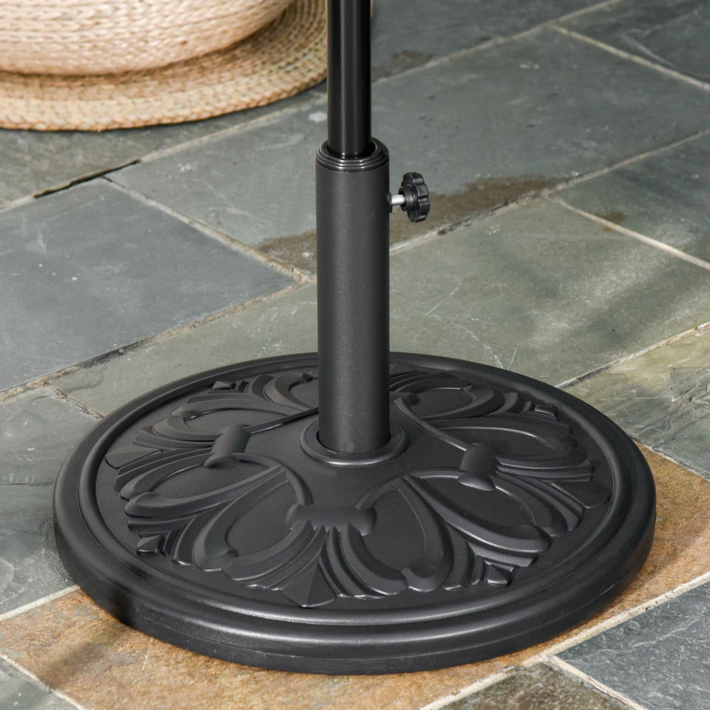 Round Umbrella Base Ø48x34 cm in 13kg Plastic for Ø35/38/48 mm Poles, Black - Borge' Group Limited