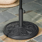 Round Umbrella Base Ø48x34 cm in 13kg Plastic for Ø35/38/48 mm Poles, Black - Borge' Group Limited