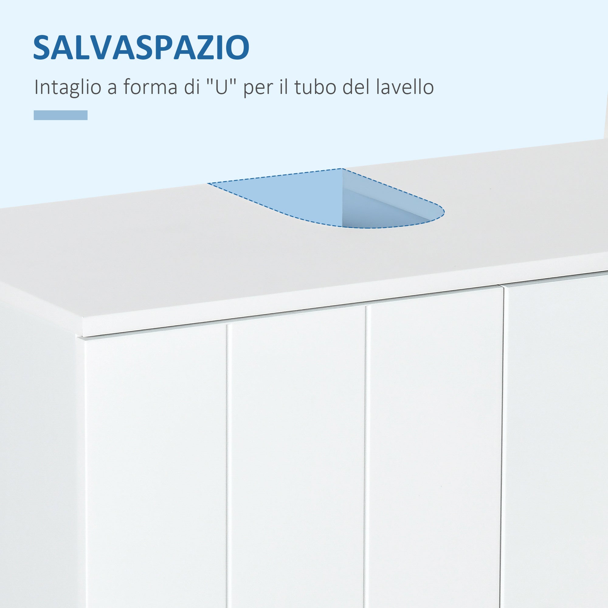 White Bathroom Sink Vanity | 60x30x60cm - Borgè