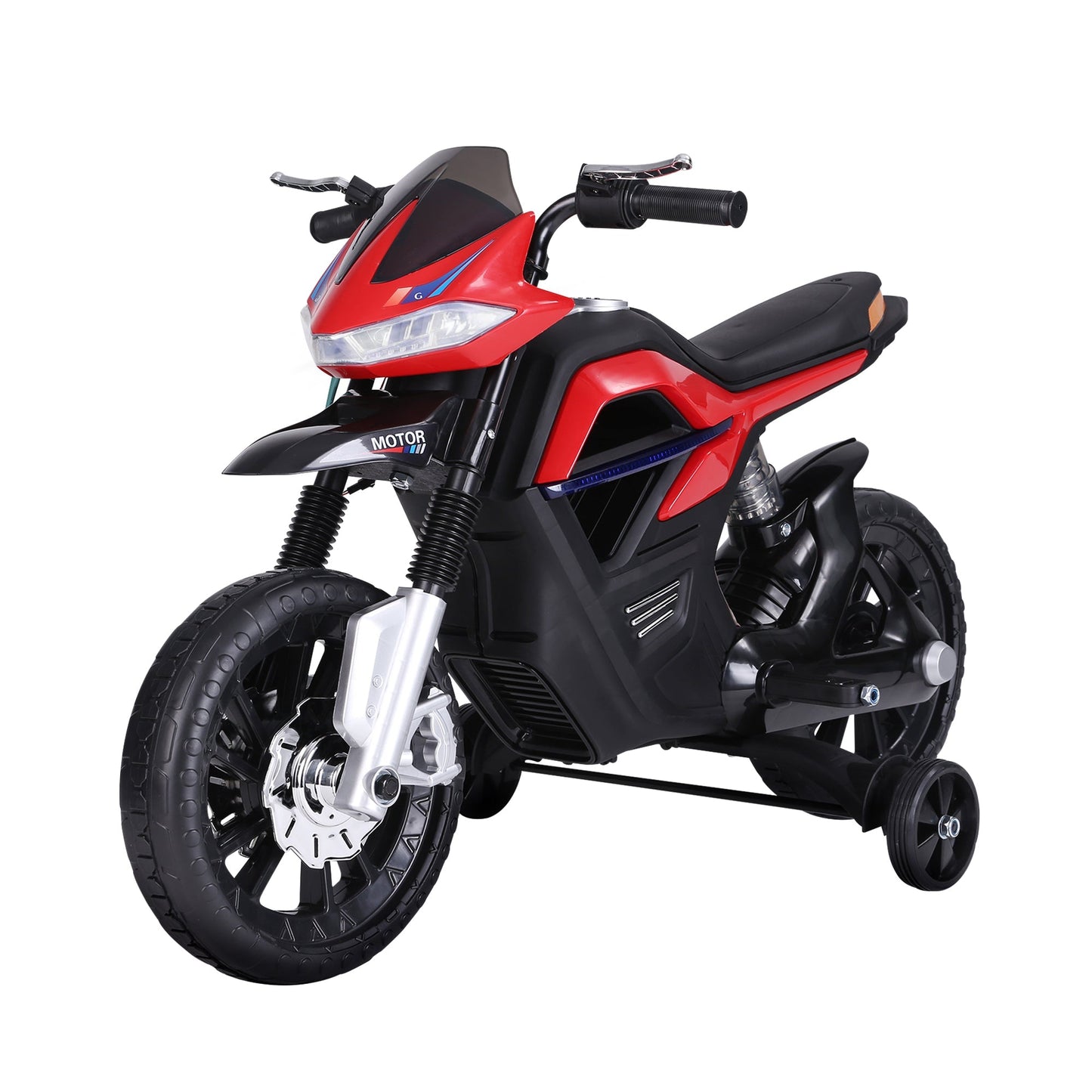 Motorcycle Cross for children, realistic and safe electric motor with headlights and red and black music - Borgè