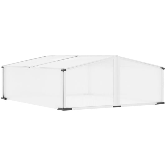 Outsunny Garden greenhouse with Polycarbonate opening roof 120x100x31-41cm - Transparent