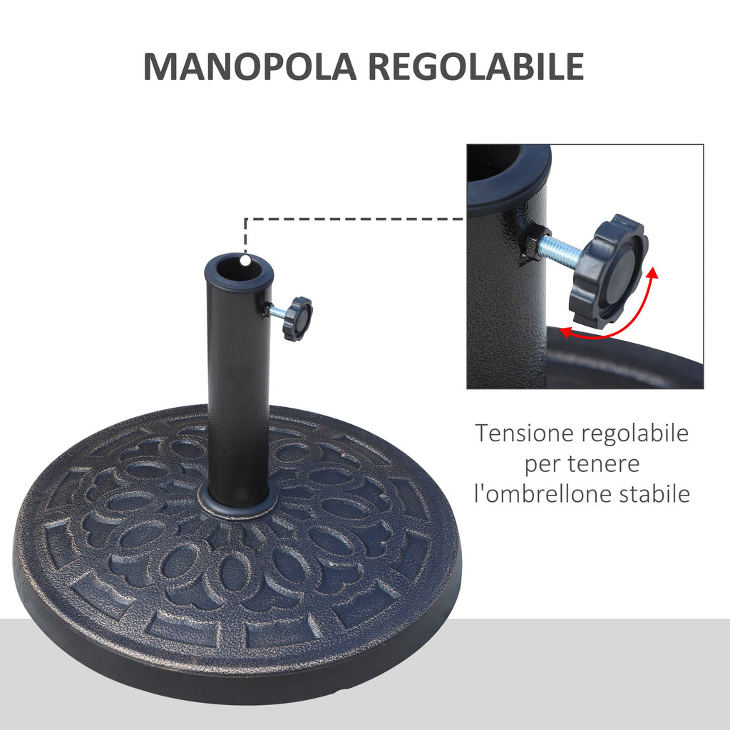 Round Garden Umbrella Base in Resin Ø44 × 33cm - Borge' Group Limited