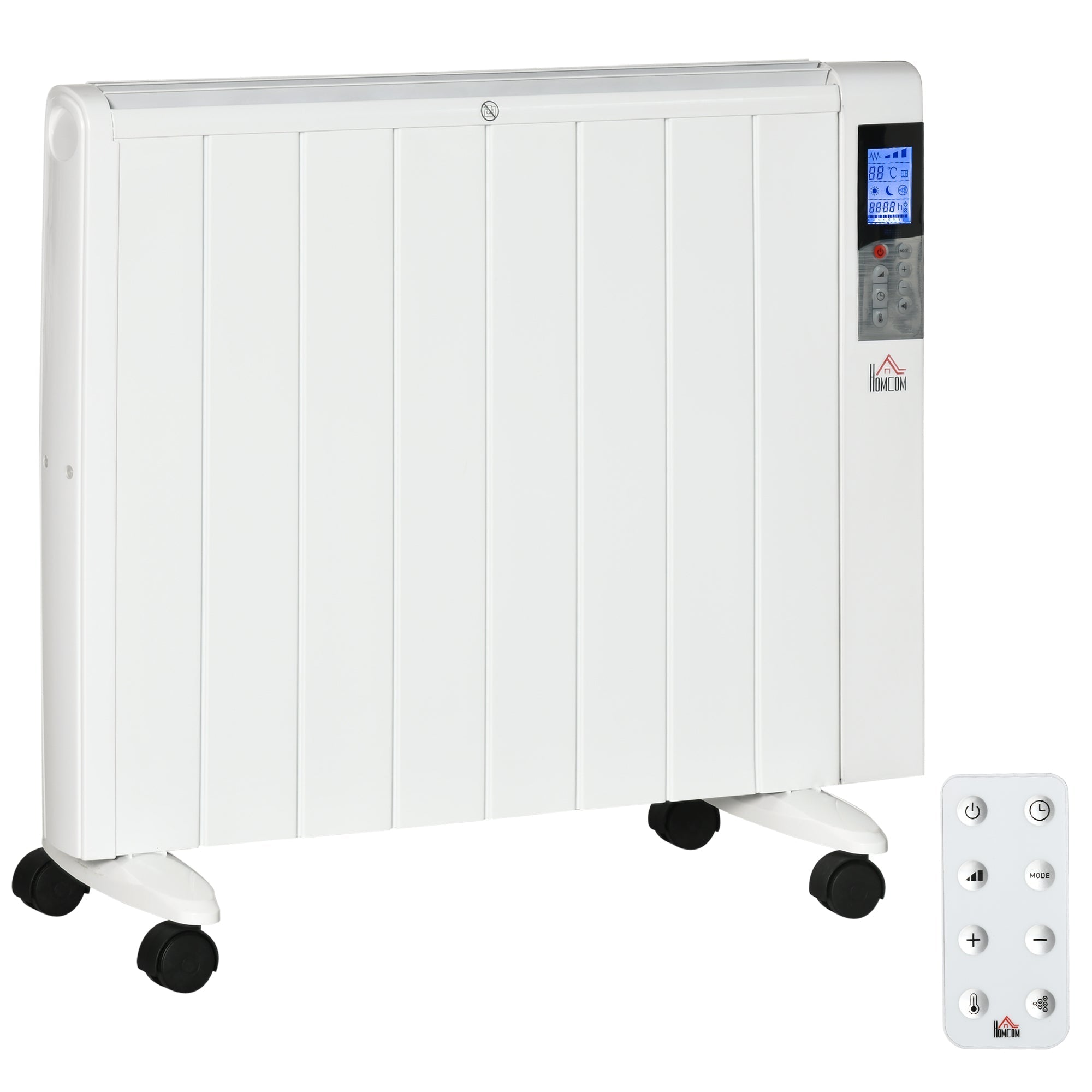 White Electric Heater | 1000/2000W | 75x31x66.5 cm - Borgè