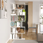 Homdom Design Library Furniture Office Wooden shelves 80x24x191cm Opaco white - Borgè