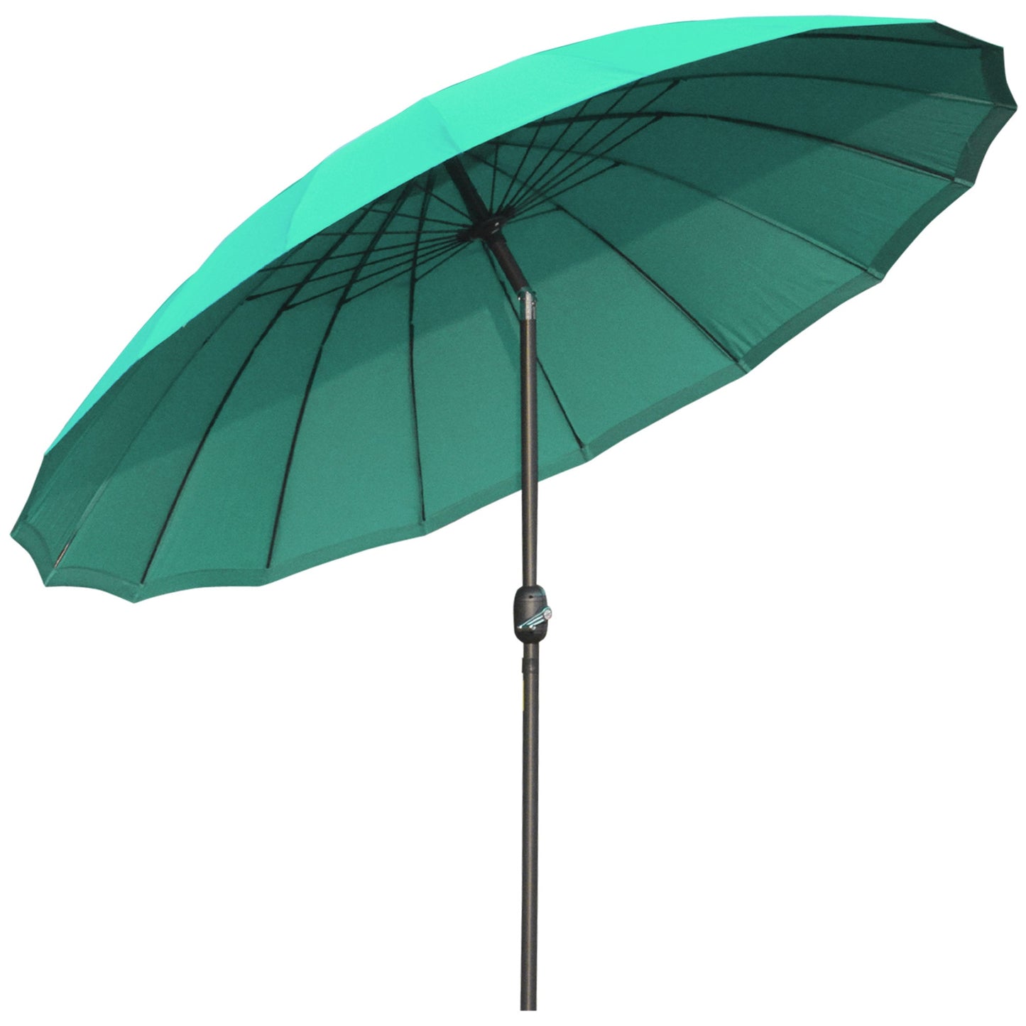 Outsunny Garden umbrella and terrace with crank, 18 sticks and tilted head, ф250x240cm green - Borgè