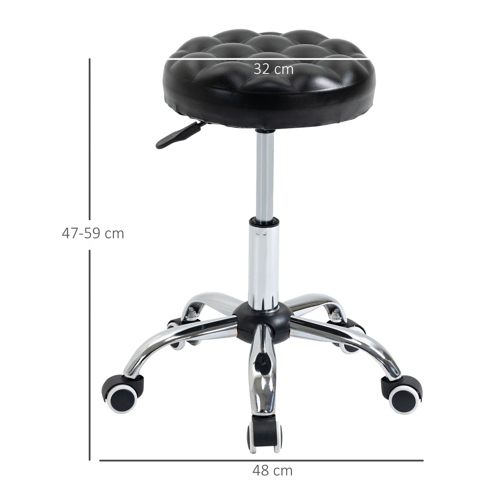Beauty Black Stool adjustable with 5 wheels ( ф48x47-59Acm ) - Borgè