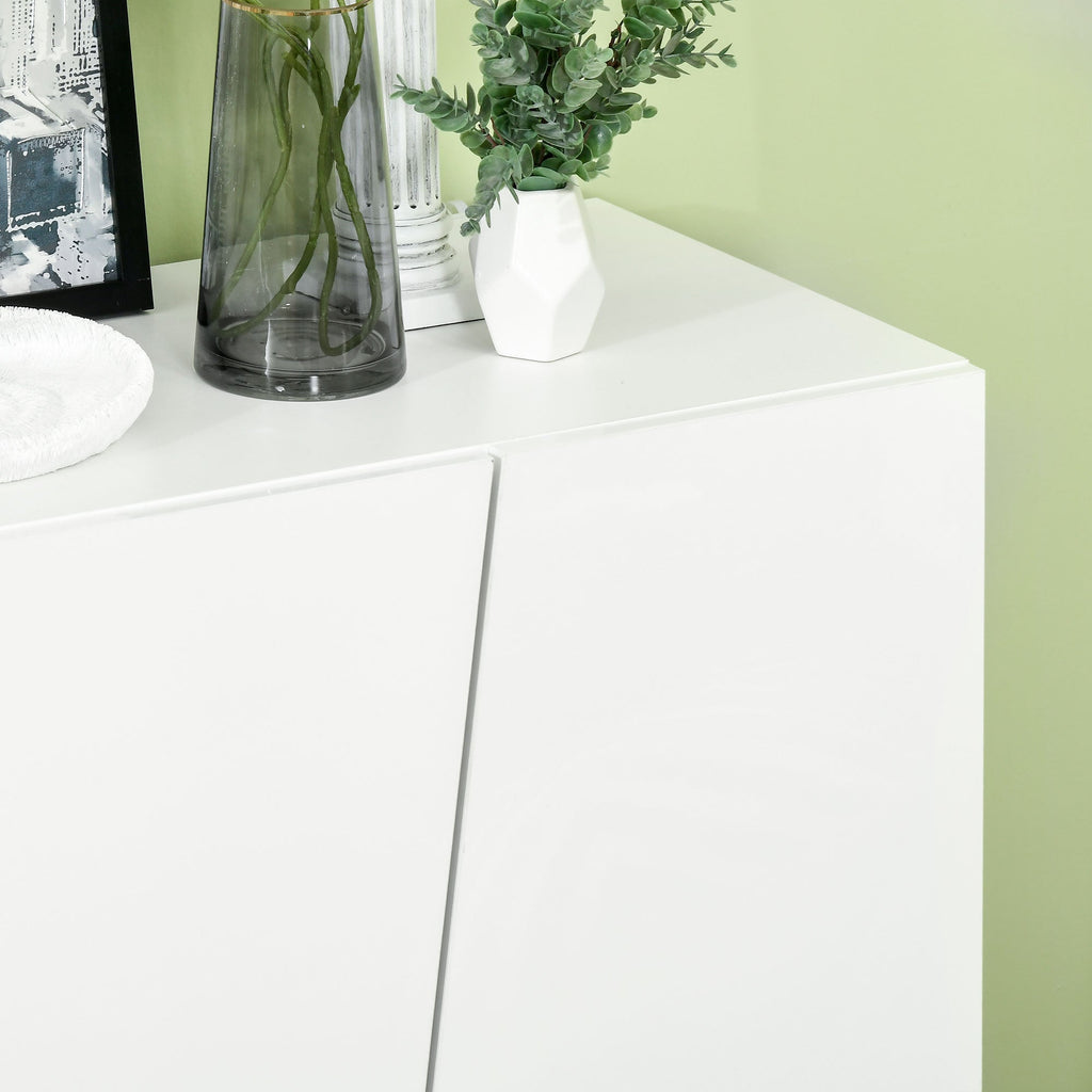 Homcom Multiuse cabinet in 5 -level white chipboard with adjustable shelf on 3 levels, 150x40x88 cm - Borgè