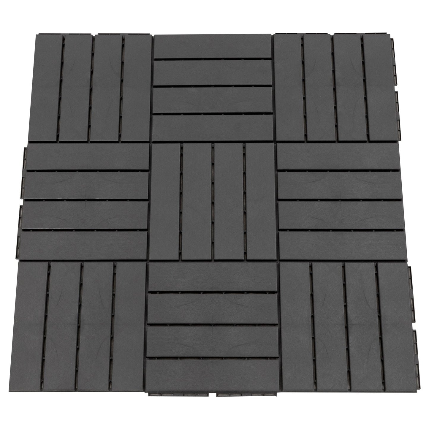 Outsunny set 9 interlocking tiles for terrace, floors tiles (30x30x2cm) in non -slip pp, area: 0.81 sqm black - Borgè