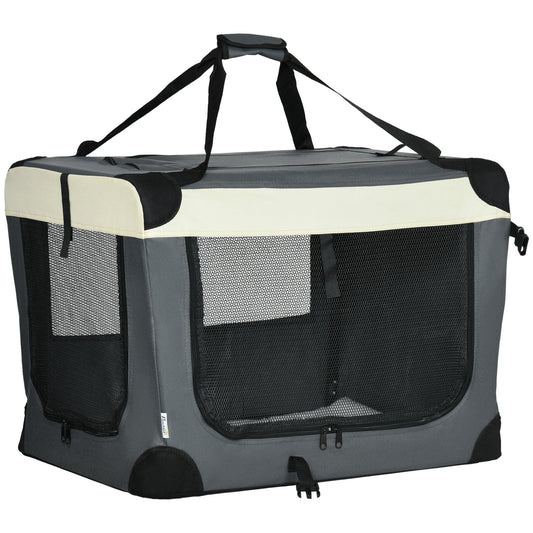 Pawhut transports for dogs and cats up to 4kg folding with 3 openings and pillow, 70x51x50cm, Grey - Borgè