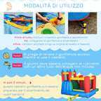Inflatable Game for Children 3-8 Years with Slide, Trampoline, Pool, max 4 Children, 330x245x215cm - Borge' Group Limited