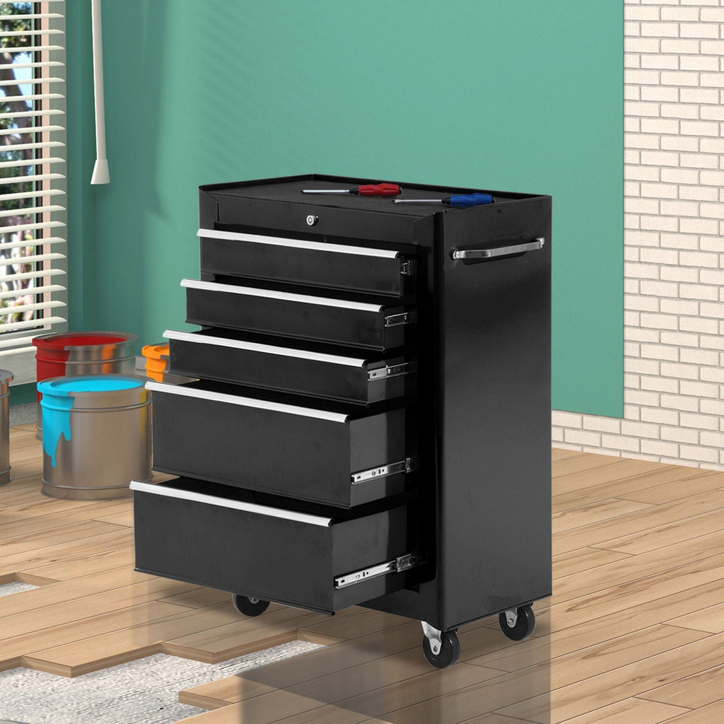 Black Multi-Use Garage Trolley | Board of Utensils For Mechanics | 61.5x33x85cm - Borgè