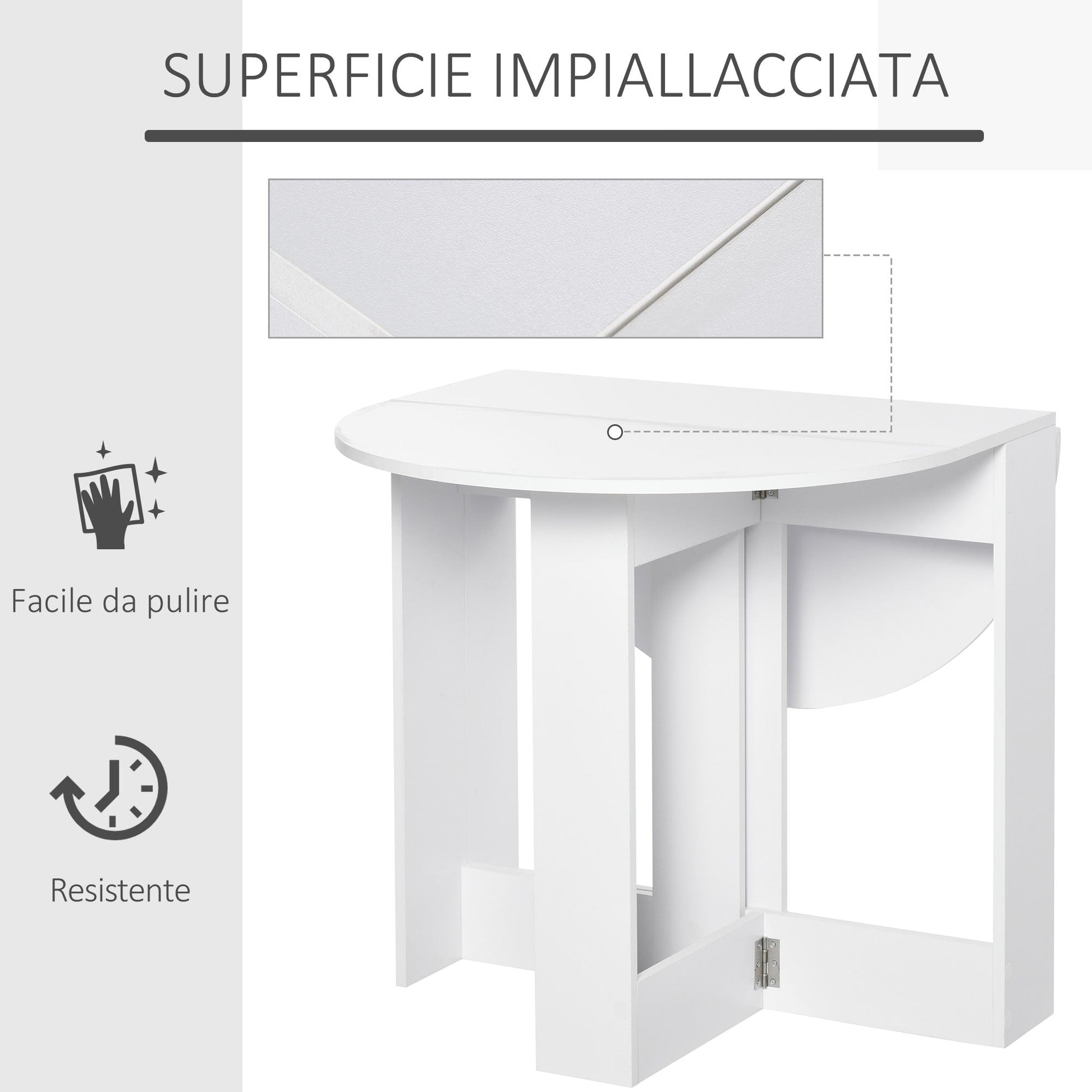 Foldable Table Lunch Dining Table table Console Space For 2 people - Borgè