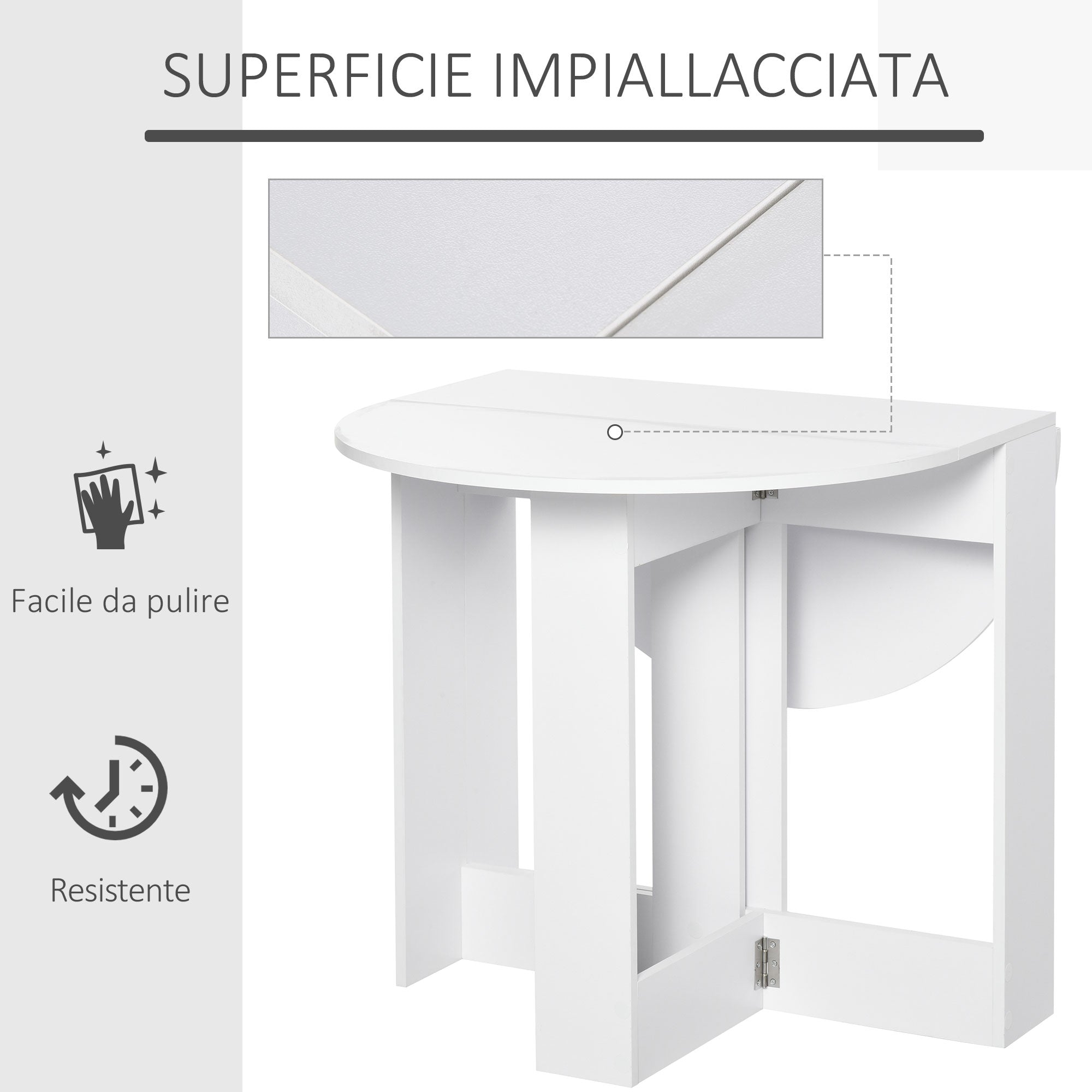 Foldable Table Lunch Dining Table table Console Space For 2 people - Borgè