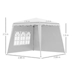Adjustable Height Folding Garden Gazebo in Steel and Oxford Fabric, 2.4x2.4x2.5m - Borge' Group Limited