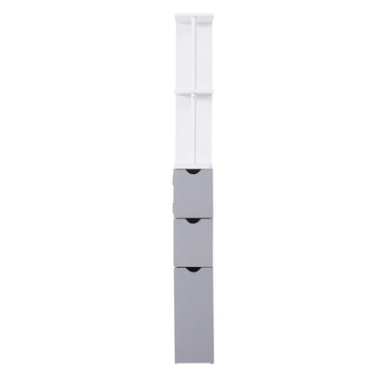 Bath column cabinetry saving wooden, white and Grey, 15x33x136cm - Borgè