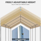 Steel and PE Garden Tent for Small and Medium Cars, 600x295x265-310 cm, Beige - Borge' Group Limited