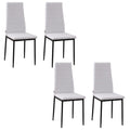 Homcom Set 4 Padded Modern Style Chairs in Metal and Fabric - White - Borgè