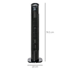 Column 3 -speed ventilator with 70 Â° oscillation, round flat and transport handle, 50W power, Ñ„20x78.5cm black - Borgè