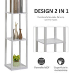 ground lamp with integrated shelves - white - Borgè