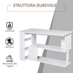corner desk with 5 white shelves 120 x 100 x 74.5cm - Borgè