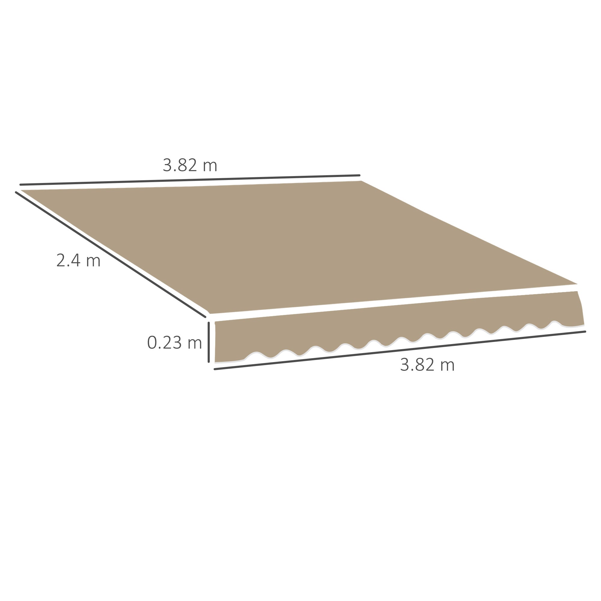 Outsunny spare sheet for curtains with 4x2.5m anti -UV polyester arms, beige - Borgè