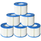 Set of 6 Filters for Inflatable Pools and Spas in Non-Woven Fabric, Ø10.5x8cm, Blue and White - Borge' Group Limited