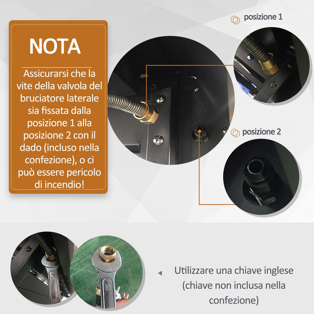 Black Gas Barbecue 20kw Burners and Side Stove - Borge' Group Limited