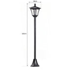 Solar Powered LED Outdoor Street Lamp Garden Light Waterproof IP44 Floor Lamp 18×18×160cm Black - Borge' Group Limited