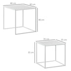 DOME | White Set of 2 Coffee / Living Room Tables - Borgè