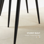 Kitchen table for 4 people in mdf and steel, 140x80x76cm, wood and black color - Borgè