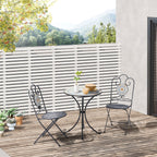 Mosaic | 3 Piece Garden Set, 2 Folding Chairs and 1 Table, Mosaic Design, Grey - Borge' Group Limited