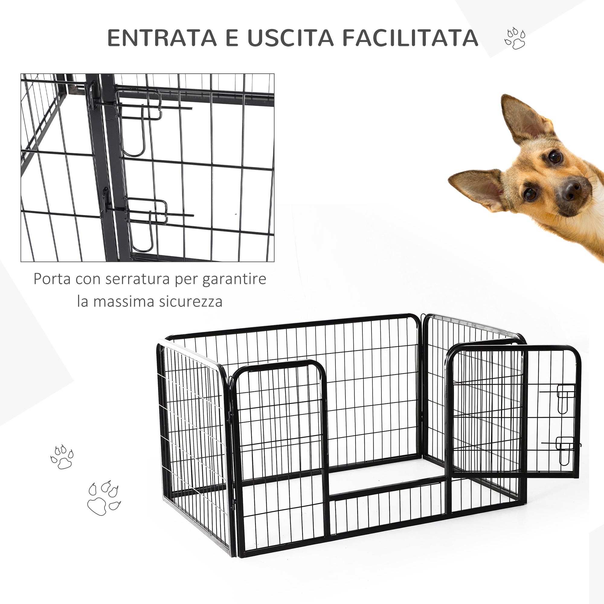 Pawhut Modular Fence for pets 125x80x70cm - Borgè