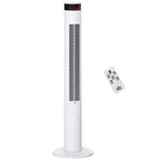 White Tower fan with 3 speeds and 4 modes, 12h timer, led panel and remote control - Borgè