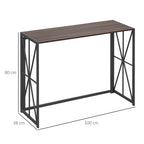 Table Consolidation of Entrance Industrial Style Folding Wood and Metal, 100x38x80cm, Marrone - Borgè