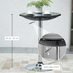 Round bar table with swivel floor, adjustable height with gas leverage and base - black - Borgè