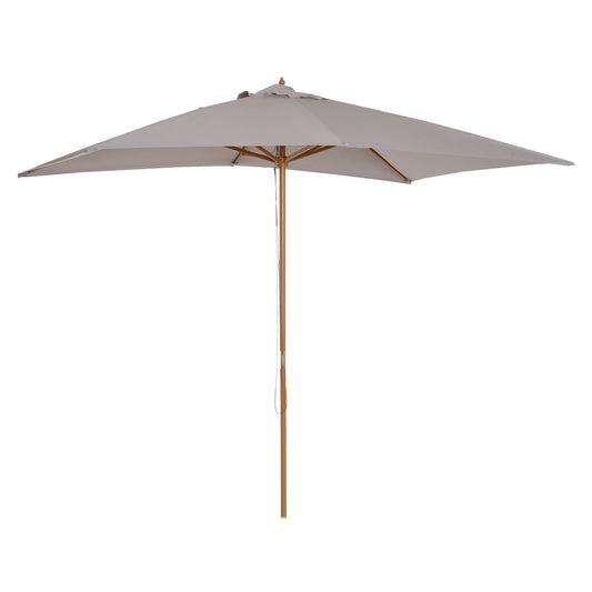 Outsunny garden umbrella 2x3 m waterproof, in wood with removable polyester, gray coverage coverage - Borgè