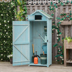 Wooden Garden Shed with 3 Shelves, 77x54. 2x179cm, Blue - Borge' Group Limited